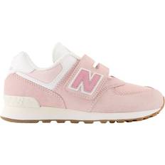 New Balance Little Kid's 574 Hook & Loop - Crystal Pink with Hazy Rose