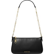 Michael Kors Empire Medium Leather Chain Link Pochette - Black