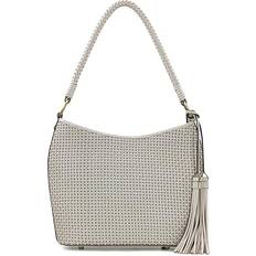 Patricia Nash Castelli Small Woven Leather Hobo Bag Latte