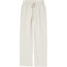 Beige - Short Dresses Clothing H&M Linen Blend Pull on Trousers - Light Beige