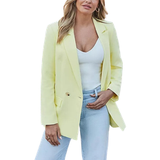 Sosandar Double Breasted Blazer - Yellow