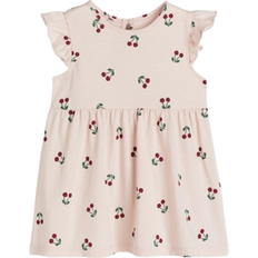 Dresses Children's Clothing H&M Kid's Flounce Trimmed Jersey Dress - White/Strawberry (0928133060)