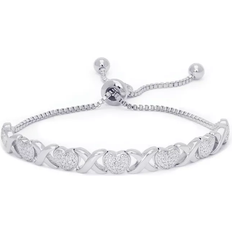 Macy's Heart X Link Bracelet - Silver/Diamonds