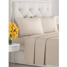 CGK Unlimited 4 Piece Sheet Bed Sheet Beige (274.3x259.1cm)