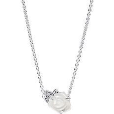 Pandora Bloom Collier Necklace - Silver/White/Transparent