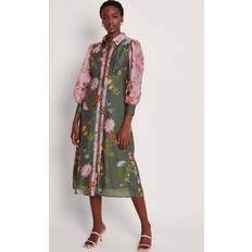 Monsoon Jaquetta Shirt Midi Dress, Olive