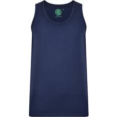 Blue - Men Tank Tops Kam Menswear Plus Mens Classic Vest Sleeveless Crew Neck Navy