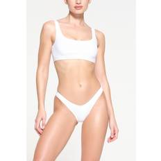 XXS Bikini Bottoms SKIMS Cheeky Tanga Bottom White Signature Snow