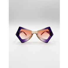 SVNX 2 tone angular sunglasses purple