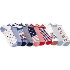 Muk Luks Women's Women'S Pack Low Cut Socks in Red White Blue Size ONESZ