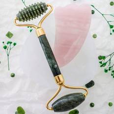 Serrated Roller & Rose Quartz Crow's Foot Gua Sha