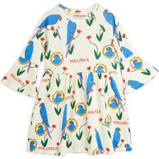 Mini Rodini Dresses Mini Rodini Girls Multi Kids Parrots Trumpet-sleeve Organic-cotton Dress 3-11 Years 9-11 Years