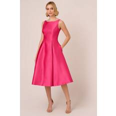 Pink - Solid Colours Dresses Adrianna Papell Sleeveless Midi Cocktail Dress, Electric Pink
