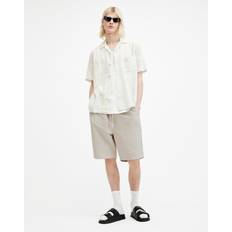 Linen - Men Trousers & Shorts AllSaints Hanbury Linen Blend Straight Fit Shorts