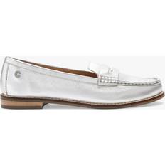 Silver - Women Loafers Carvela Crackle Metallic Leather Loafers, Silver