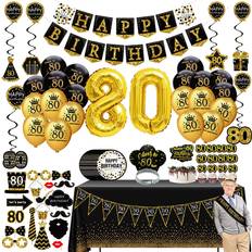 Jenlion Party Decorations 80th Birthday 76-pack