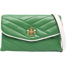 Tory Burch Kira Chevron Pop Edge Chain Wallet - Basil/Light Cream