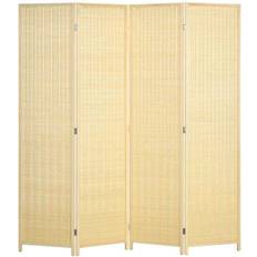 Homcom 4 Panel Folding Natural Wood Room Divider 180x180cm