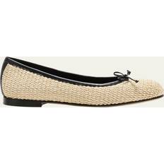 40 - Men Ballerinas Manolo Blahnik Veralli Woven Bow Ballerina Flats KHAKI