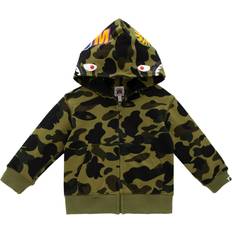 Camouflage Hoodies Bape Kid's Camo Print Shark Cotton Blend Hoody - Green