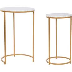 Home ESPRIT Set of 2 Golden Console Table