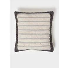 Wool Scatter Cushions Homescapes Veria Handwoven Stripe Cream Scatter Cushion White