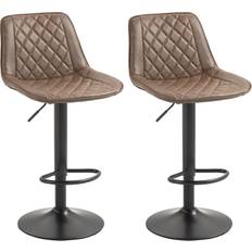 Homcom Retro Brown Bar Stool 106cm 2pcs