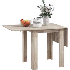 Drop leaf kitchen table Homcom Folding Extendable Kitchen Oak Dining Table 70x140cm