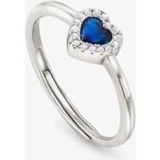 Nomination Rings Nomination All My Love Sterling Silver Blue Heart Halo Adjustable Ring 240300/012