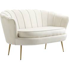 Homcom Modern Velvet Loveseat Cream Sofa 130cm 2 Seater