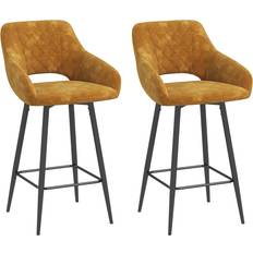 Brown Stools Homcom Bar Set Seating Stool 2pcs