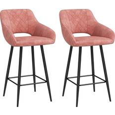 Pink Seating Stools Homcom Bar Set Seating Stool
