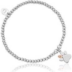 Clogau Paw Prints on My Heart Sterling Silver Affinity Bracelet Silver