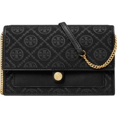 Tory Burch T Monogram Chain Wallet - Black