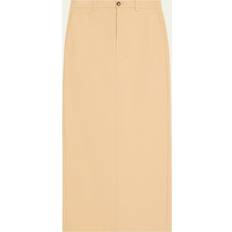 Wardrobe.NYC Womens Khaki Drill Column Cotton Maxi Skirt