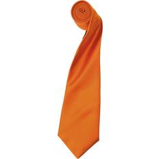 Premier Mens Plain Satin Tie Narrow Blade Pack of 2 Orange One