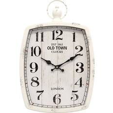 Oval Clocks Menterry Retro Large Old-Fashioned Vintage Design White Wall Clock 10.2cm