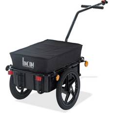 Homcom Cargo Trailer Bike Carrier with Wheels, black