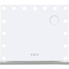 White Makeup Mirrors Alivio Hollywood Vanity Mirror with 15 LED Bulbs