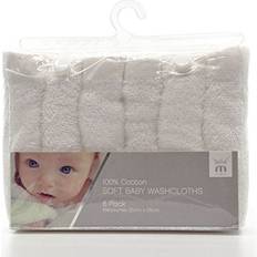 White Washcloths Meridiana 100% soft baby white washcloths pack of 6