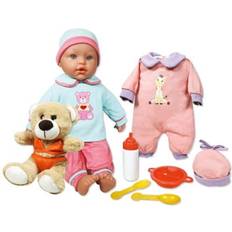 Lissi 15 Baby Doll Billie W/ Stuffed Teddy Bear 8 Pieces