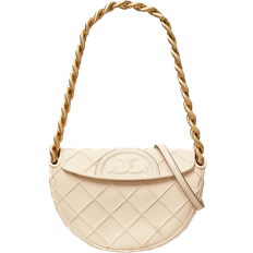 Tory Burch Mini Fleming Soft Crescent Bag - New Cream