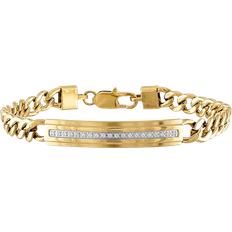 Esquire ID Plate Bracelet - Gold/Silver/Diamonds