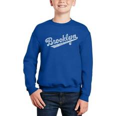 LA Pop Art Boy's Word Crewneck Sweatshirt - Royal