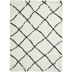 Think Rugs Scandi Berber White, Black 120x170cm