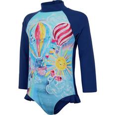 Speedo Girl's Placement Frill One Piece - Purple/Blue