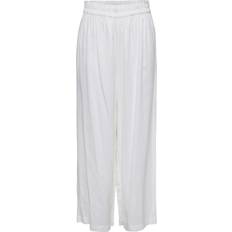 Only Tokyo High Waist Linen Mix Trousers - White/Bright White