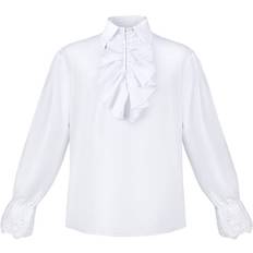 RYWOLT Middle Ages Long Sleeve Ruffle Collar Shirt Cosplay Costume