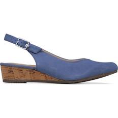 49 ½ Heeled Sandals Van Dal Sylvie Womens Wide Fit Wedge Colour: Cornflower Suede