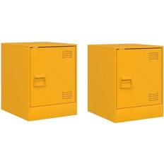 vidaXL Nightstand Mustard Yellow Bedside Table 34.5x39cm 2pcs